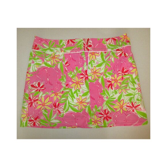 Lilly Pulitzer Colorful Floral Print Cotton Spandex Mini Skort Size 6 - Picture 1 of 10